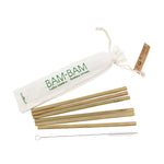 Cookut Bam Bam Bamboo Straws set of 6 with cleaning brush