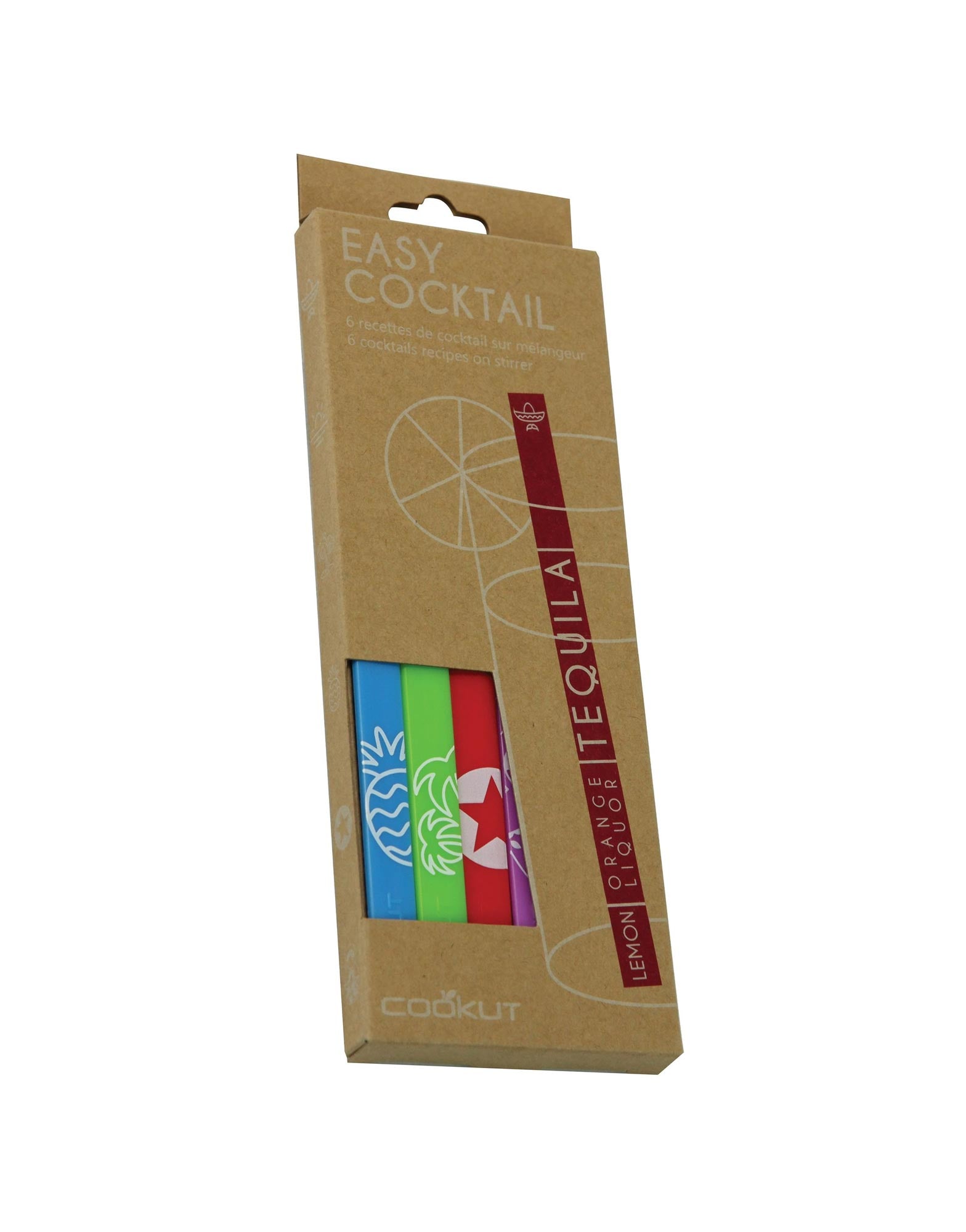 Cookut Easy Cocktail Set of 6 Cocktail Recipes on Stirrer