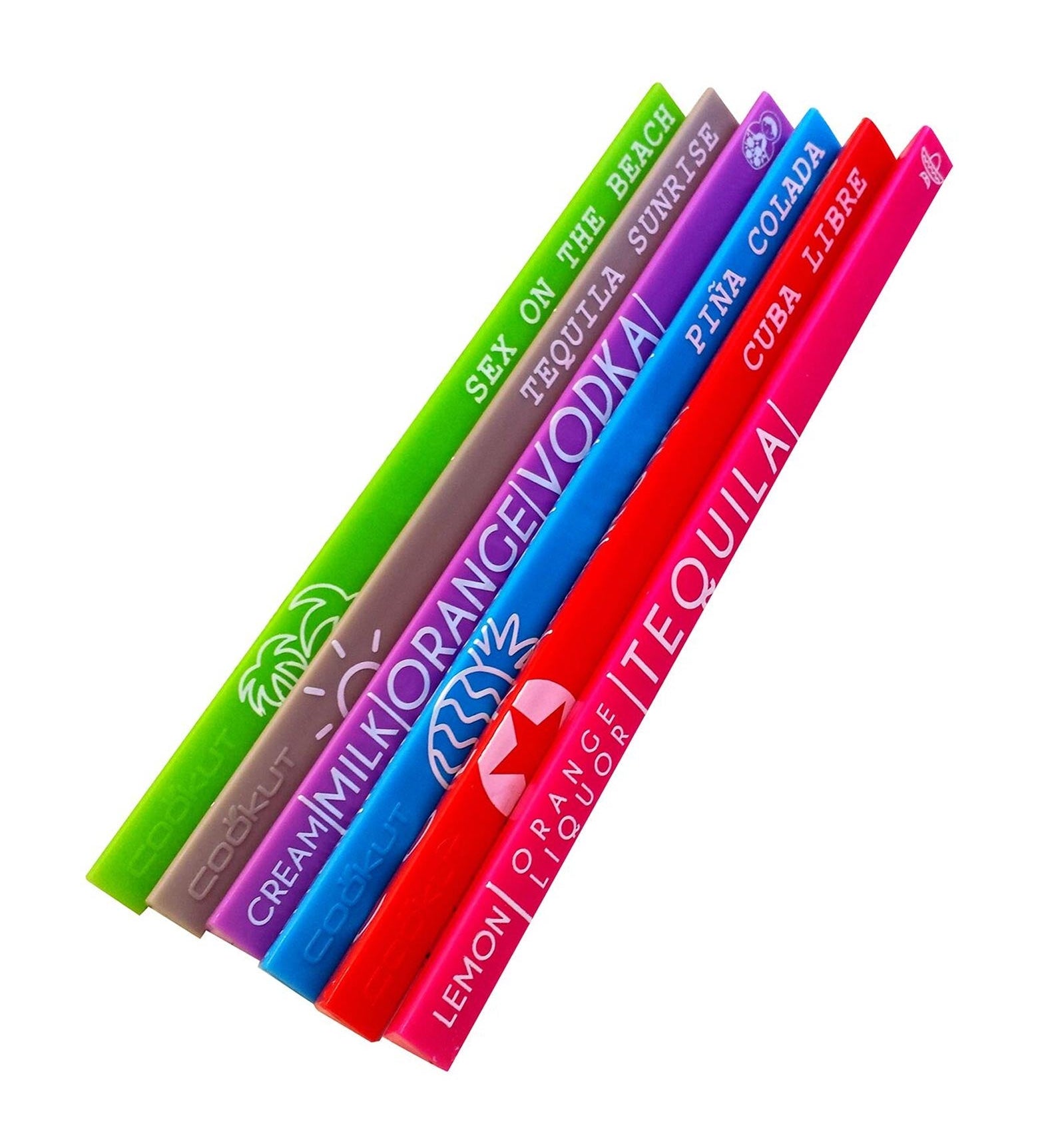Cookut Easy Cocktail Set of 6 Cocktail Recipes on Stirrer