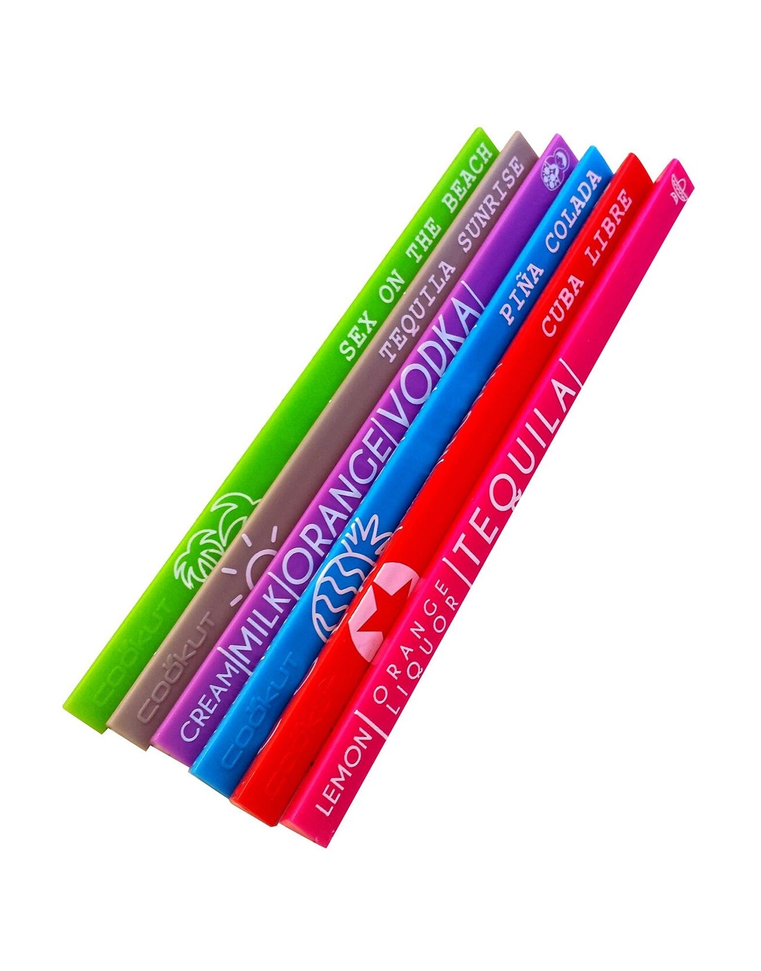 Cookut Easy Cocktail Set of 6 Cocktail Recipes on Stirrer