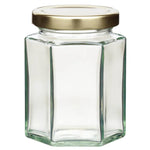 Hexagonal Jar with Twist off Lid