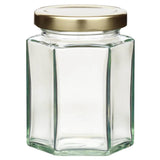Hexagonal Jar with Twist off Lid
