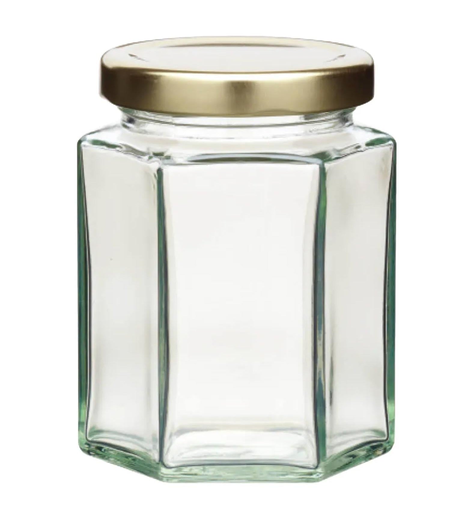 Hexagonal Jar with Twist off Lid
