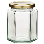 Hexagonal Jar with Twist off Lid