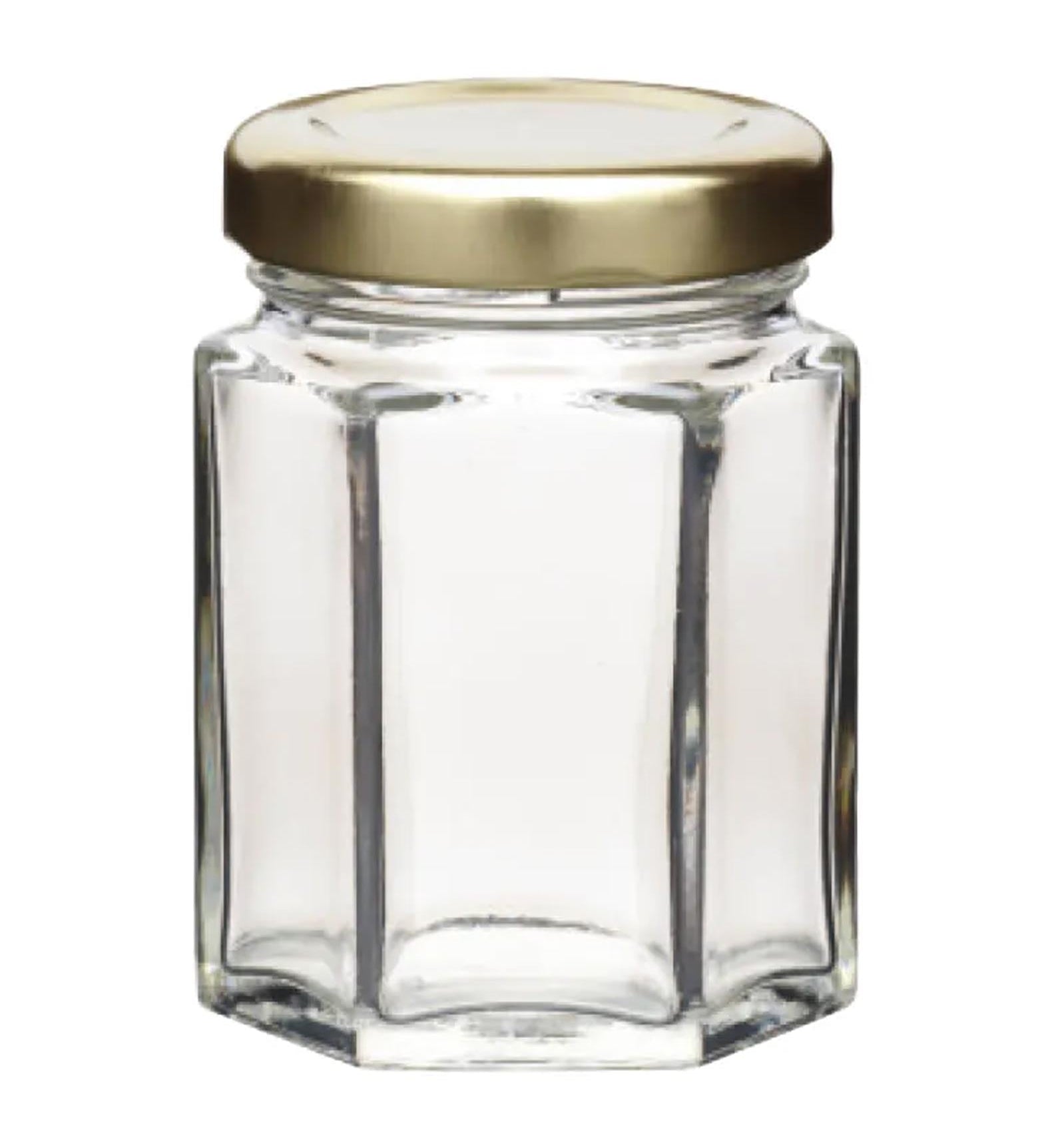Hexagonal Jar with Twist off Lid