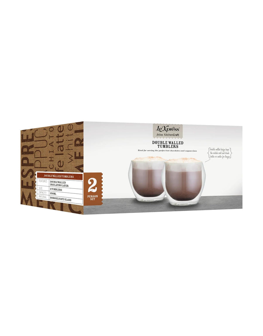 Le'Xpress Double Walled Glass Tumblers
