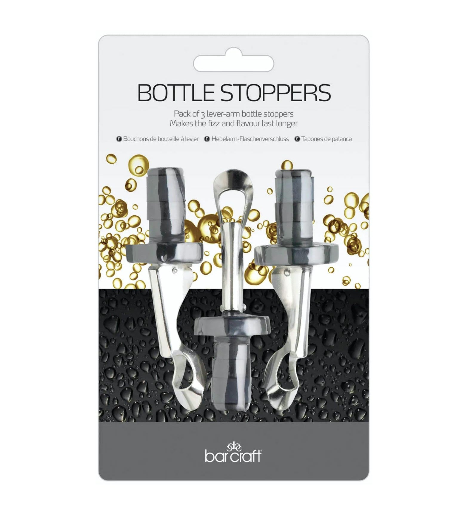 Lever-Arm Action Bottle Stoppers