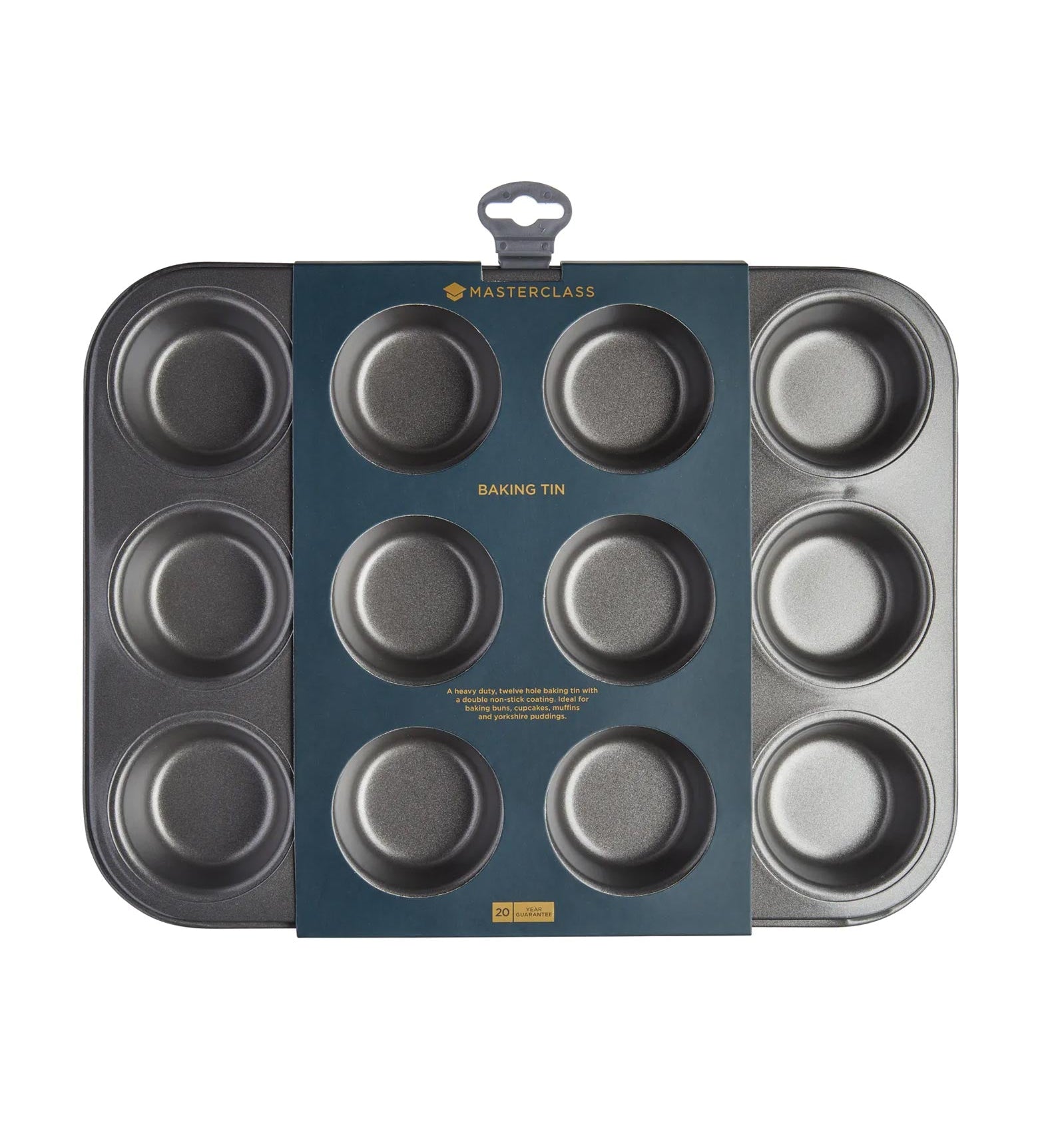 MasterClass Non-Stick Twelve Hole Deep Baking Pan 35cm x 27cm
