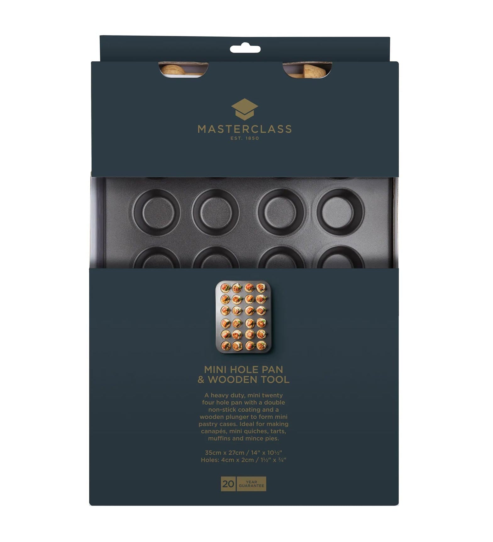 MasterClass Non-Stick Twenty-Four Hole Mini Tin 35cm x 27cm and Pastry