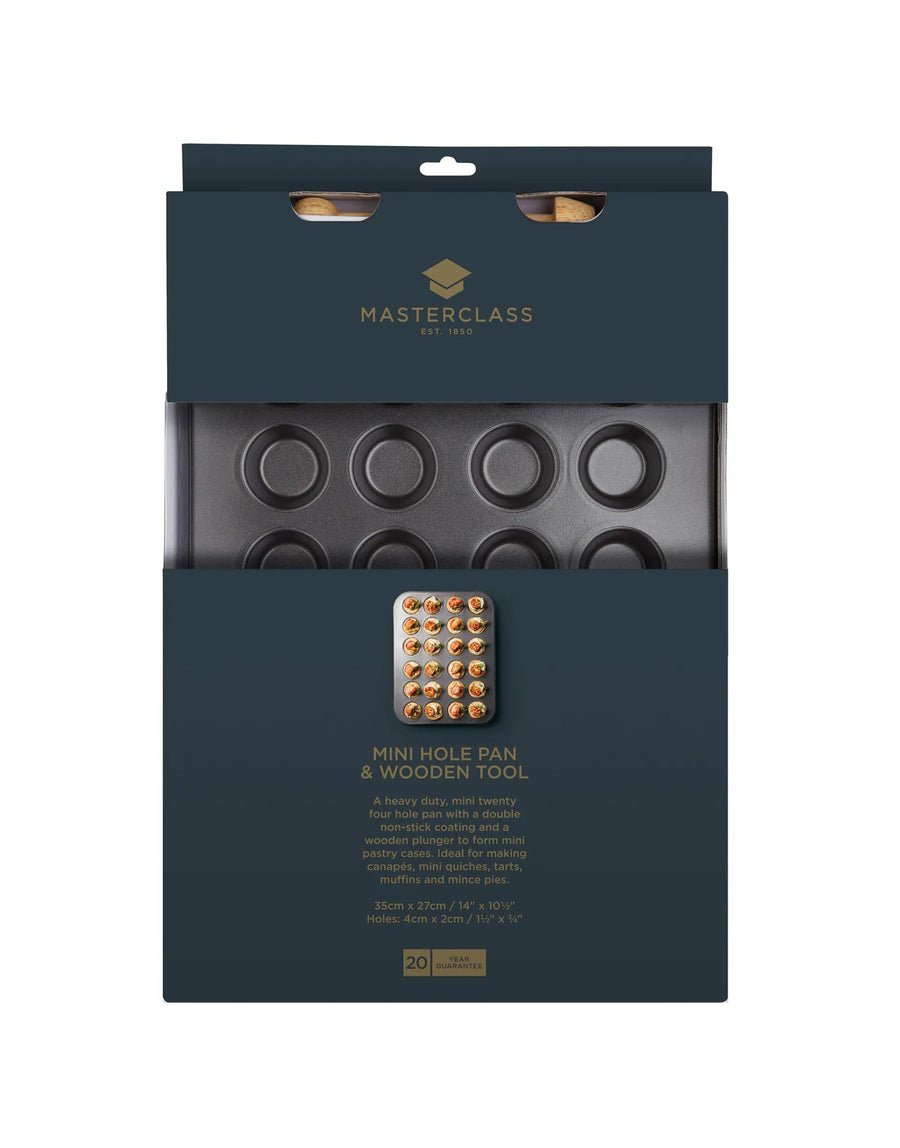 MasterClass Non-Stick Twenty-Four Hole Mini Tin 35cm x 27cm and Pastry