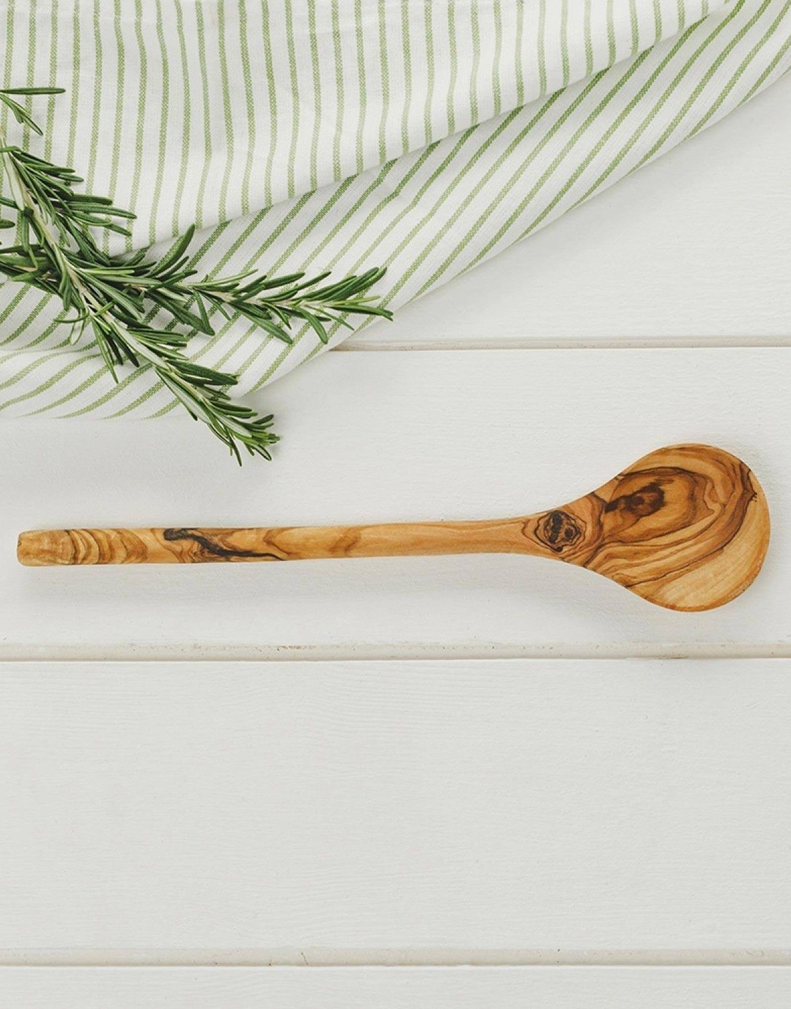 Naturally Med Olive Wood 30cm Round Spoon