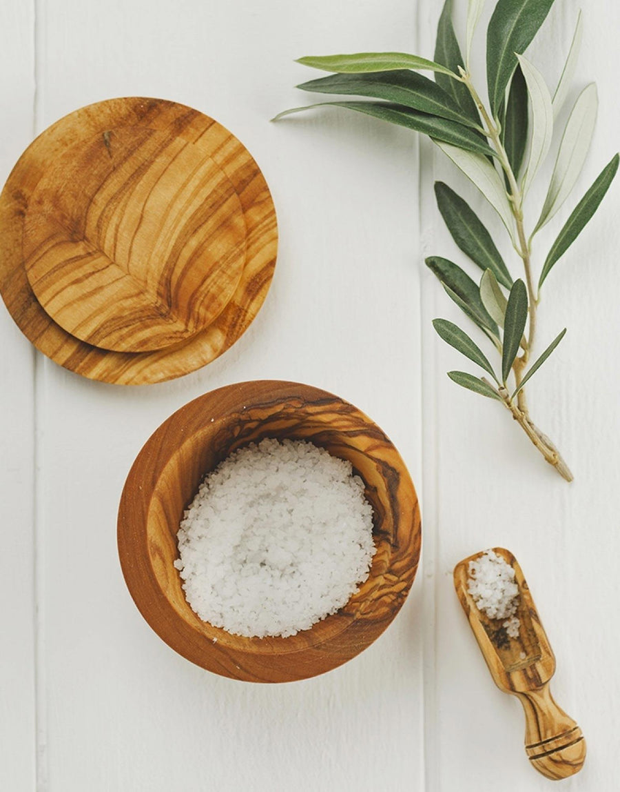 Naturally Med Olive Wood Salt Pot