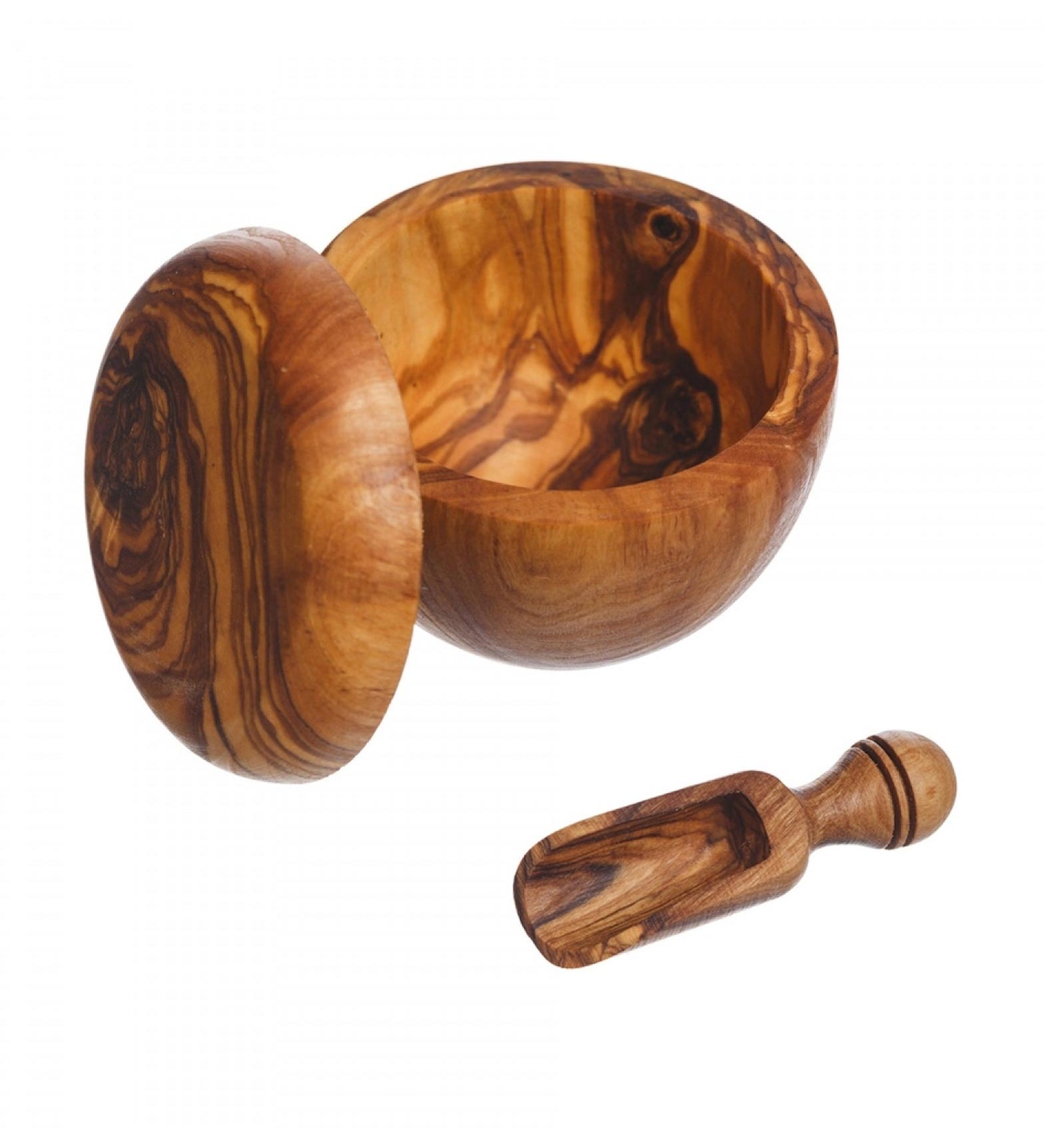 Naturally Med Olive Wood Salt Pot