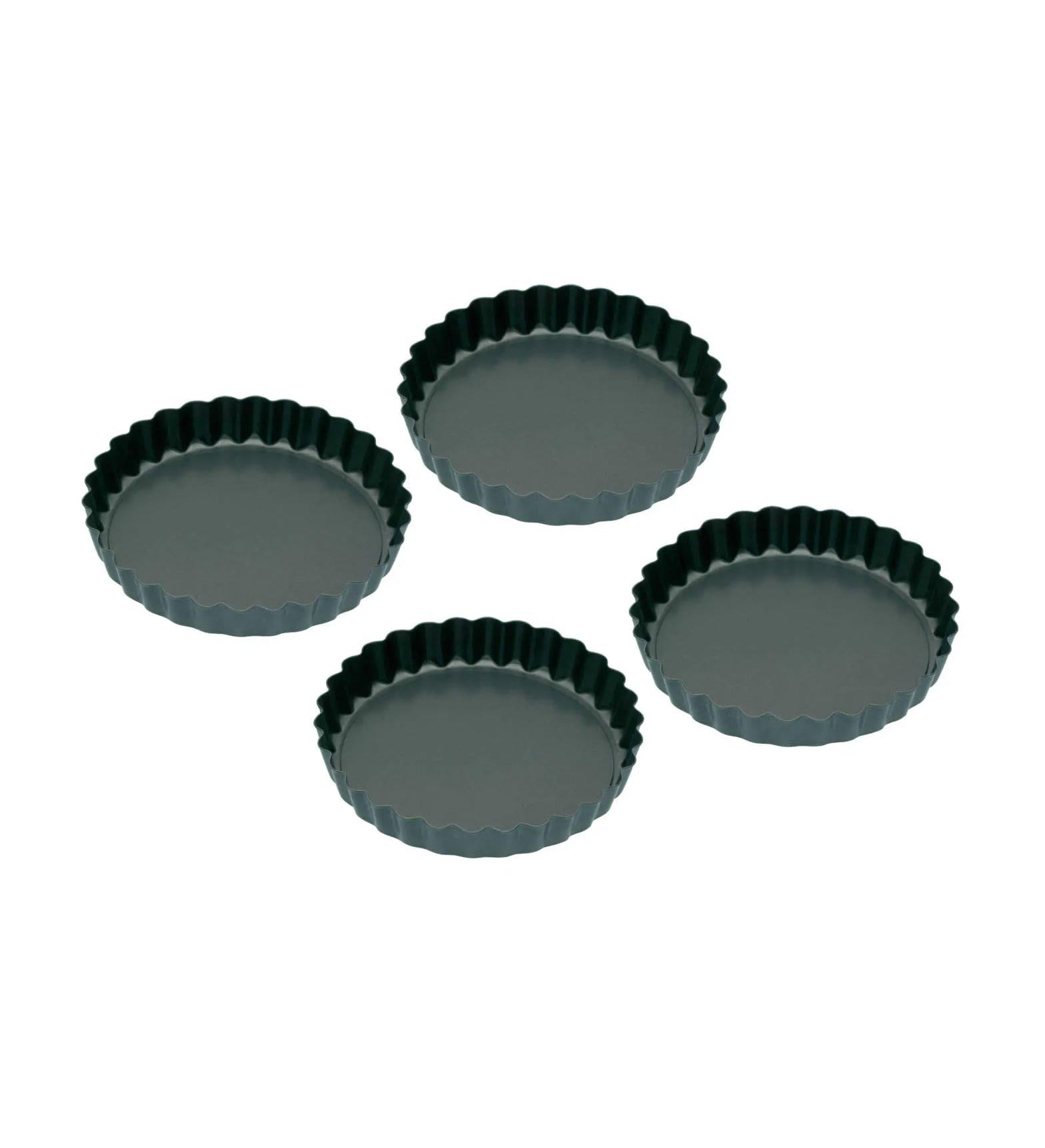 Non-Stick Mini Fluted Flan/Tart Tins, Set of Four