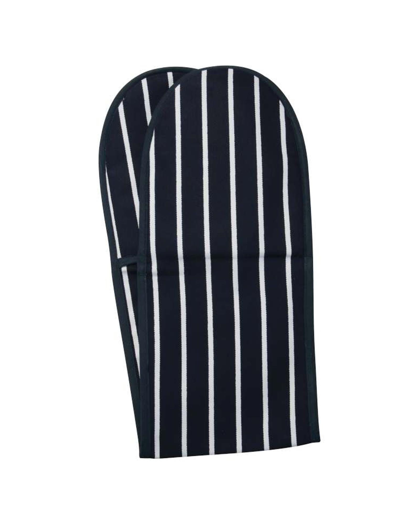 Rushbrookes Classic Butchers Stripe Long Double Oven Glove
