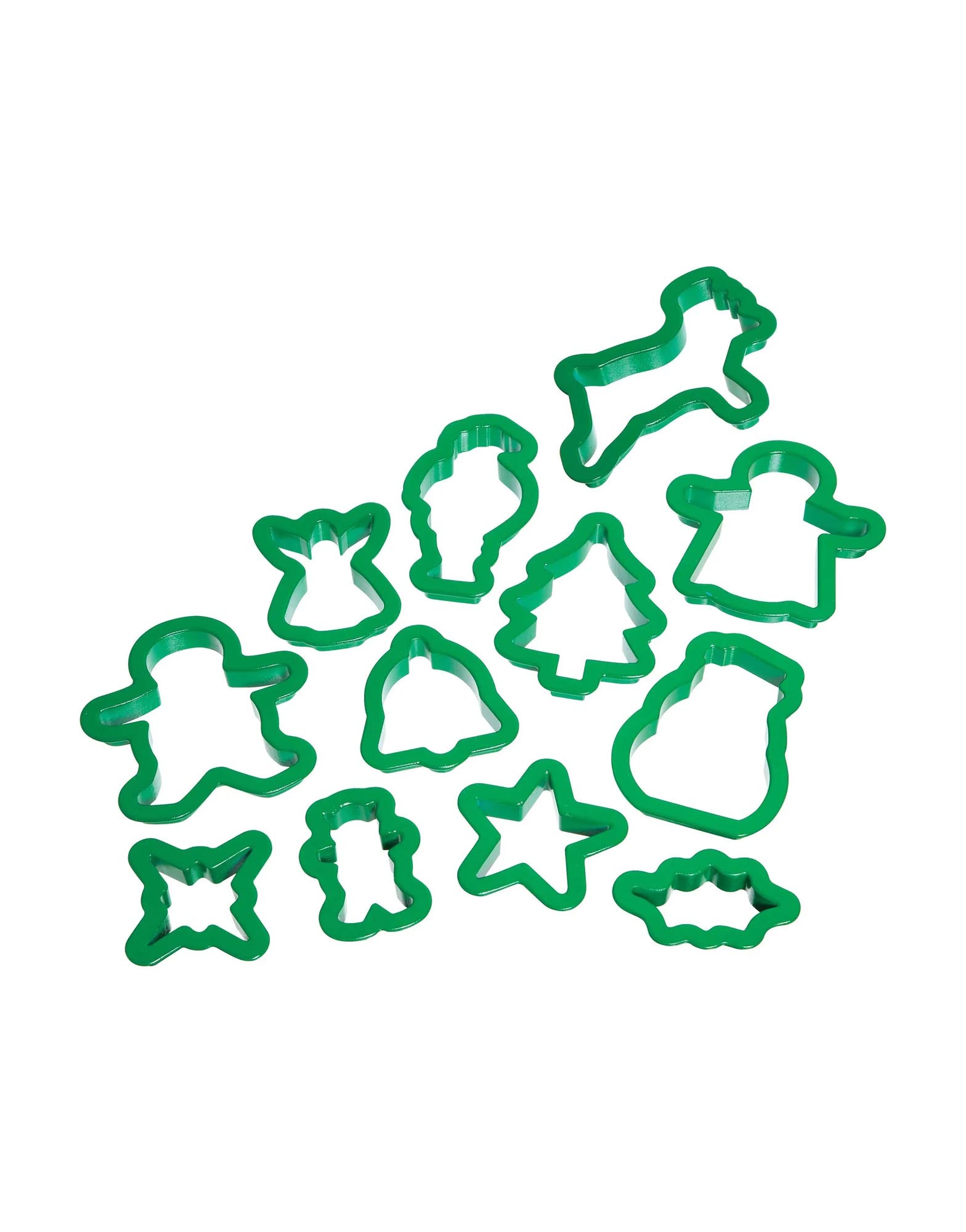 Plastic Twelve Piece Christmas Cookie Cutter Set