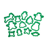 Plastic Twelve Piece Christmas Cookie Cutter Set