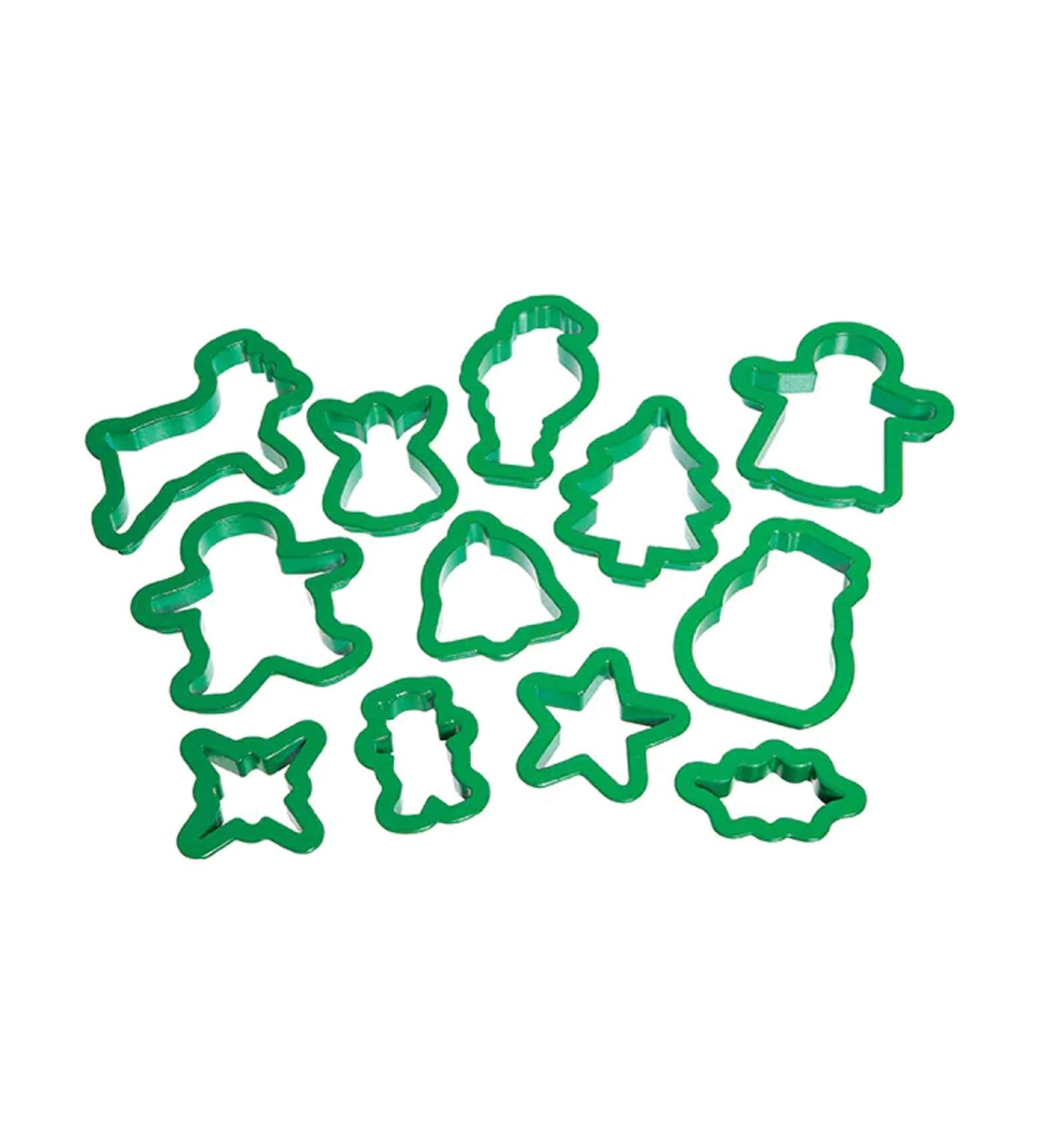 Plastic Twelve Piece Christmas Cookie Cutter Set