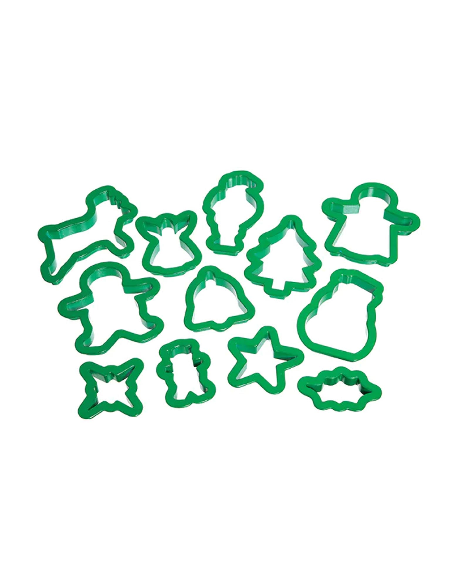 Plastic Twelve Piece Christmas Cookie Cutter Set