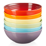 Le Creuset Stoneware Rainbow Set of 6 Cereal Bowls