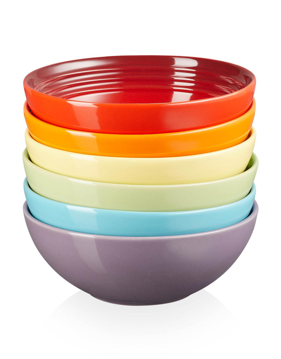 Le Creuset Stoneware Rainbow Set of 6 Cereal Bowls