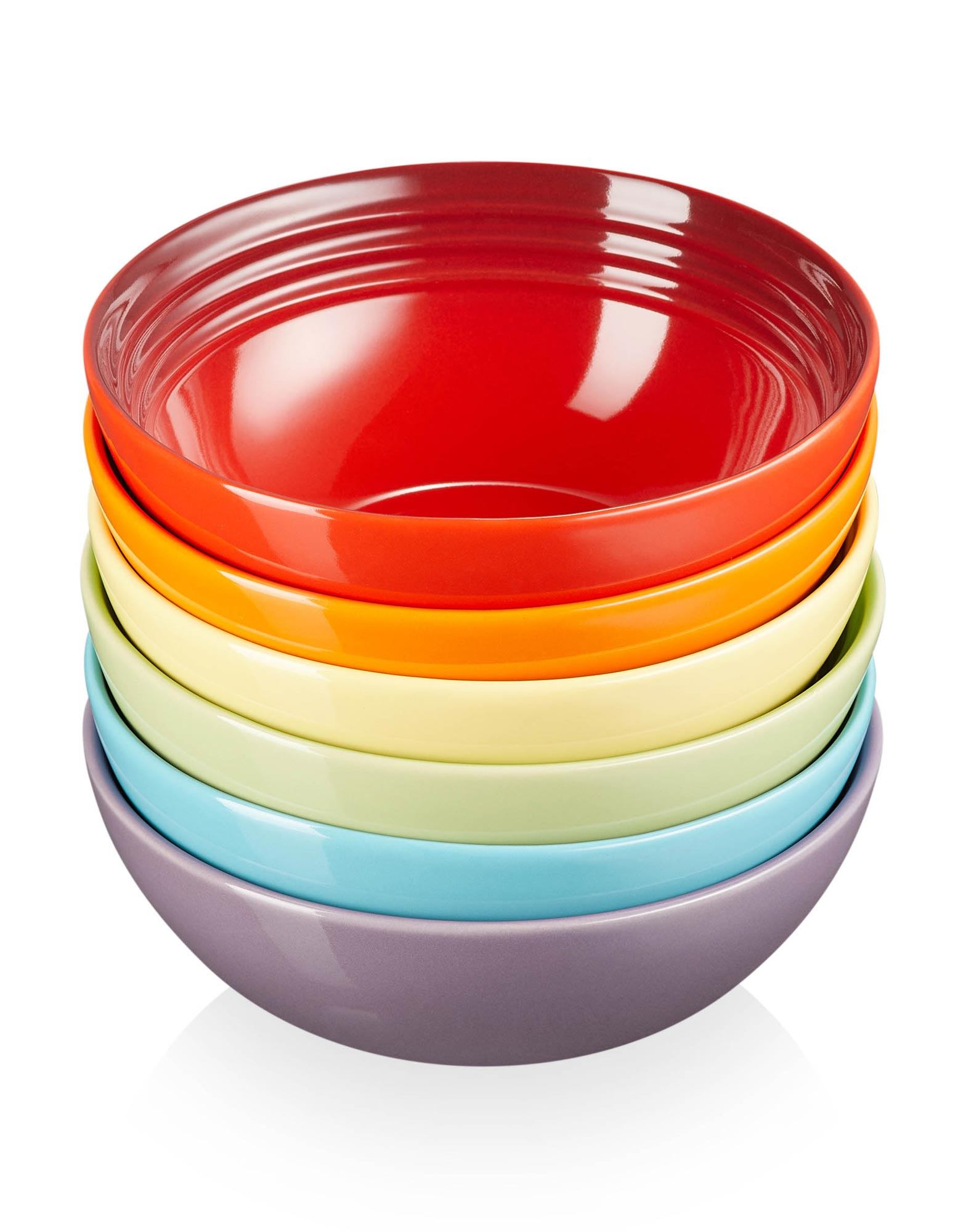 Le Creuset Stoneware Rainbow Set of 6 Cereal Bowls