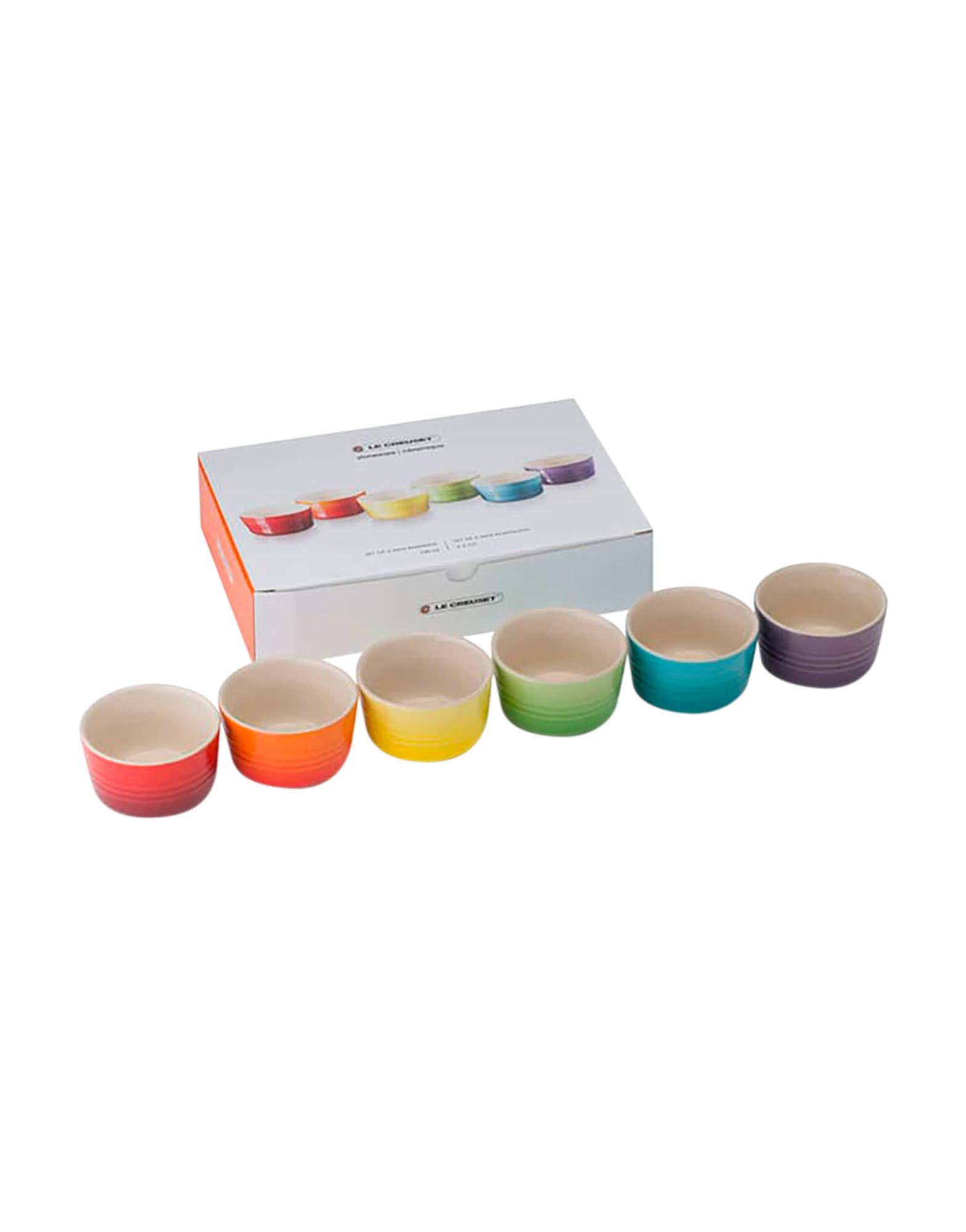 Le Creuset Set of 6 Rainbow Mini Ramekins