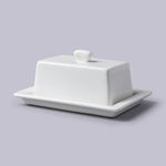 White Butter Dish with Lid