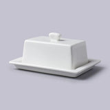 White Butter Dish with Lid