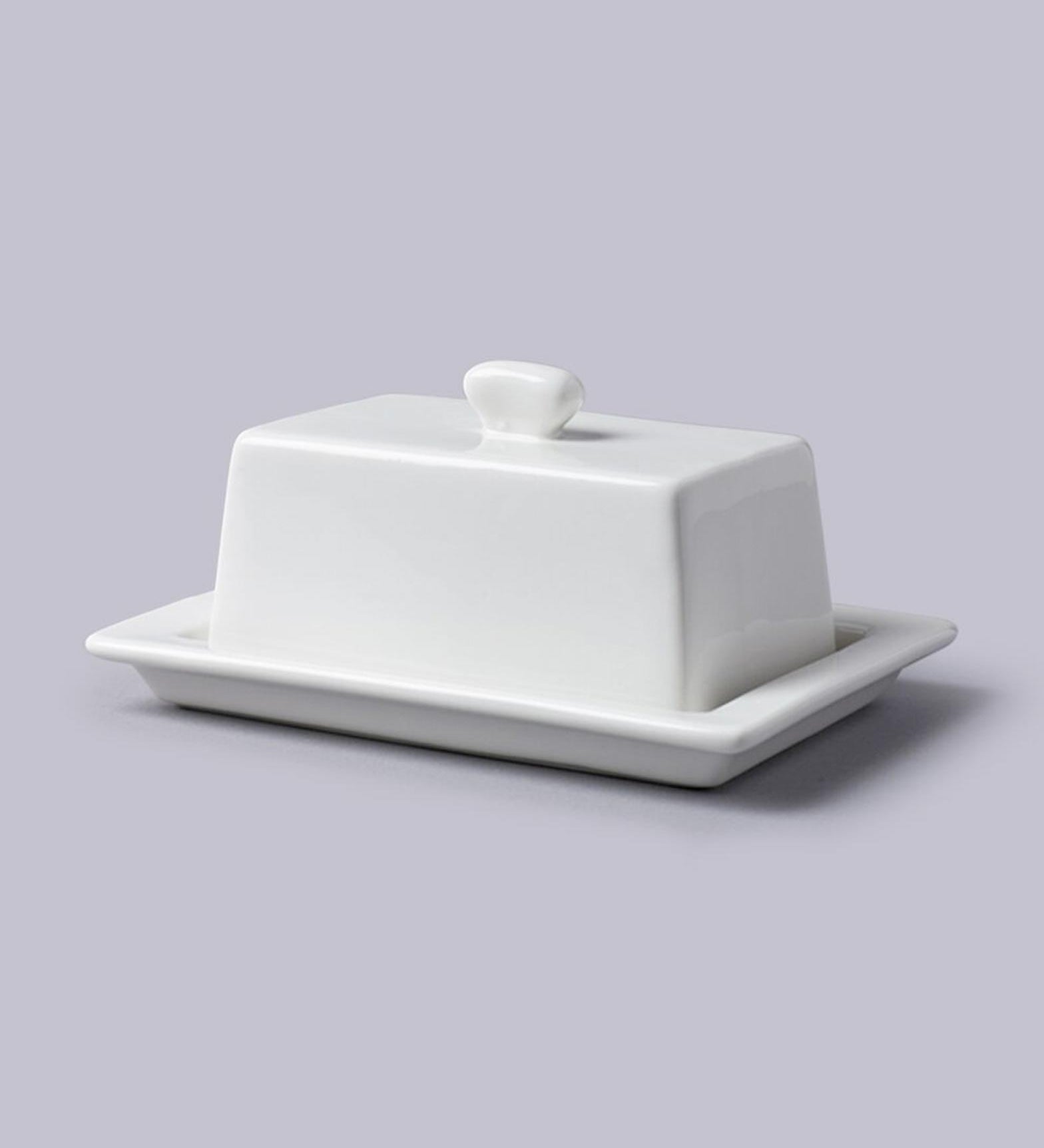 White Butter Dish with Lid