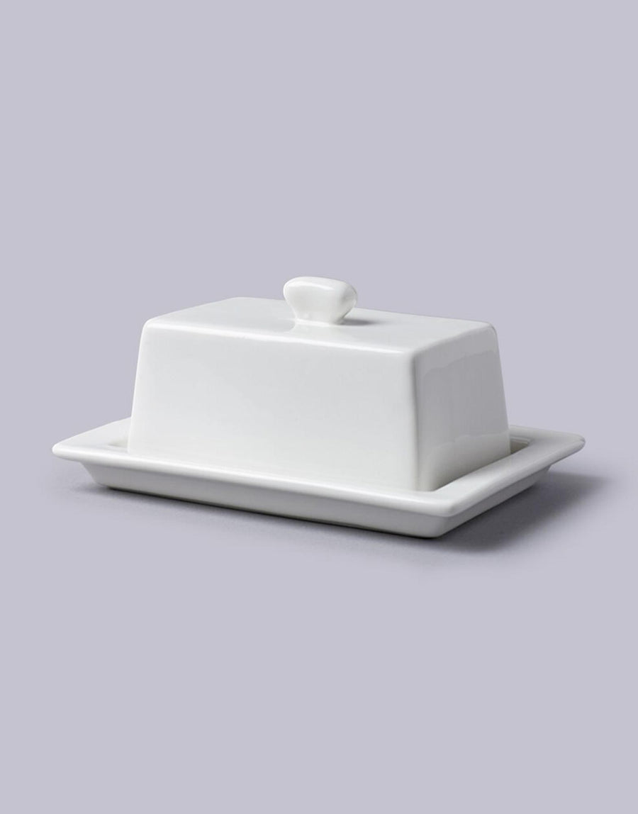 White Butter Dish with Lid