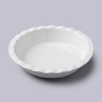 White Pie Dish Deep Crinkle 20cm