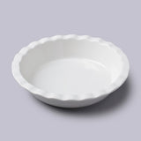 White Pie Dish Deep Crinkle 20cm