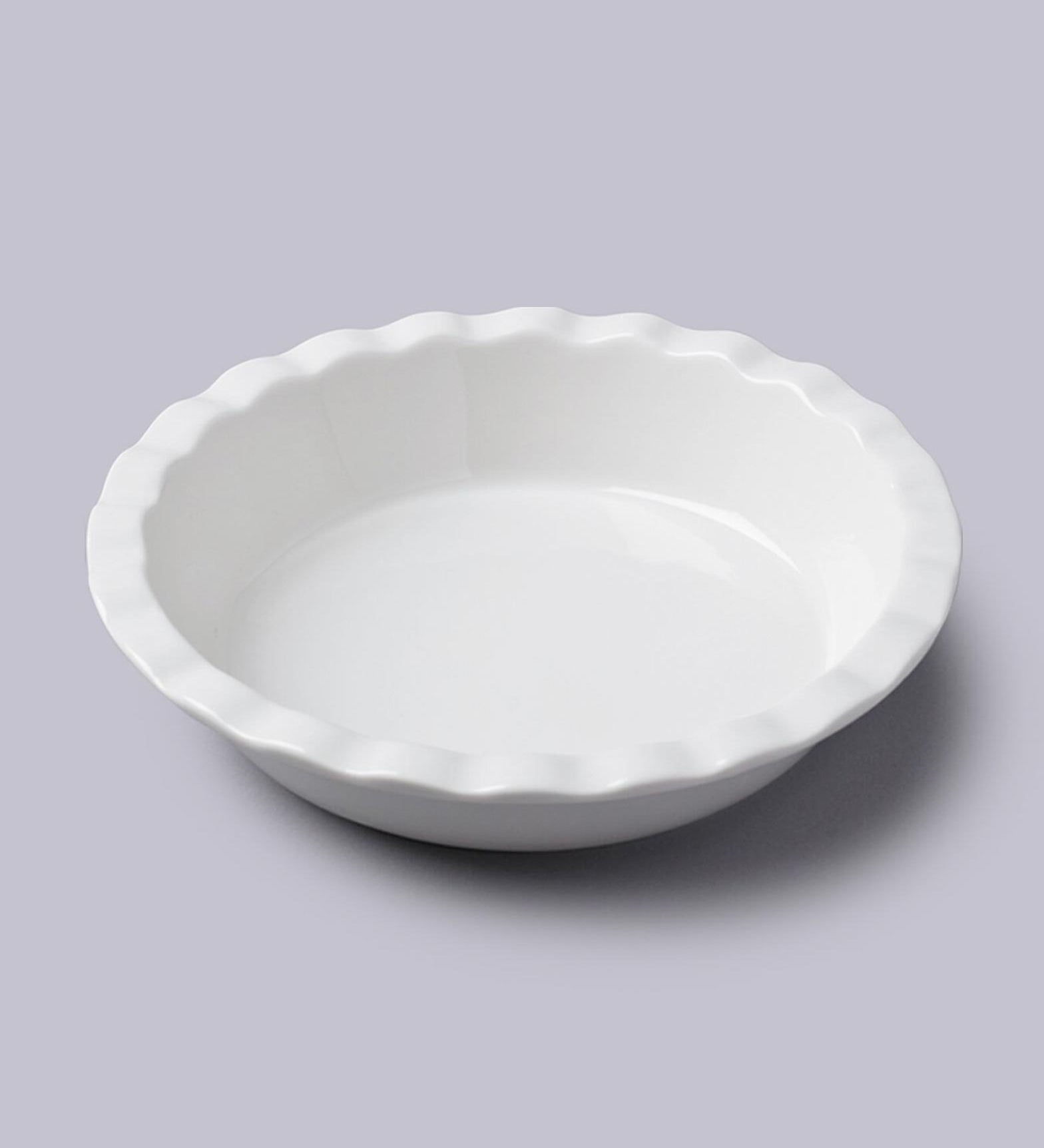 White Pie Dish Deep Crinkle 20cm