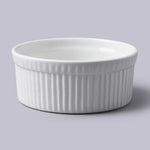 White Ramekin 4.5" Deep Crinkle Groove