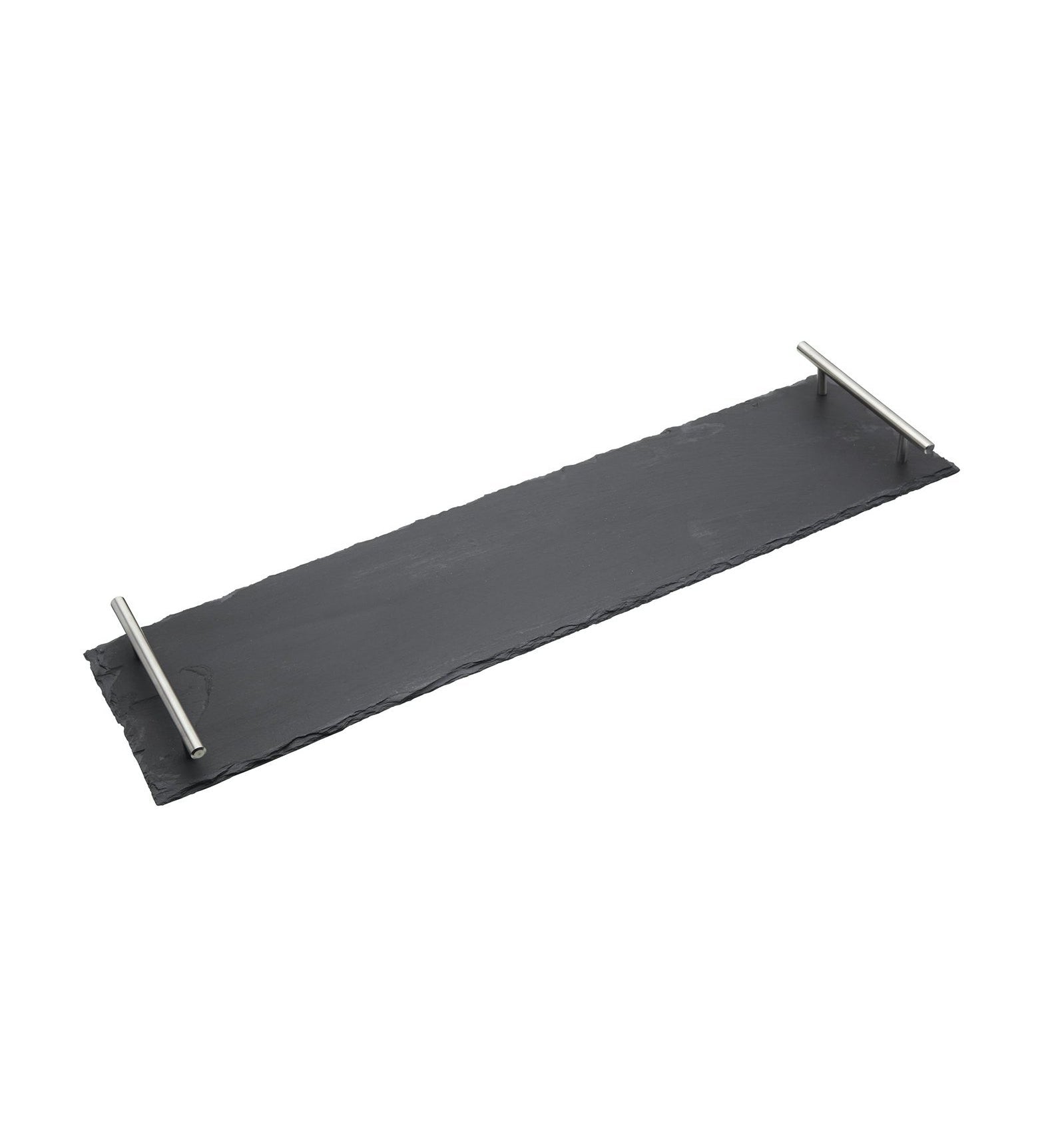 Artesa Slate Serving Platter with Silver Handles