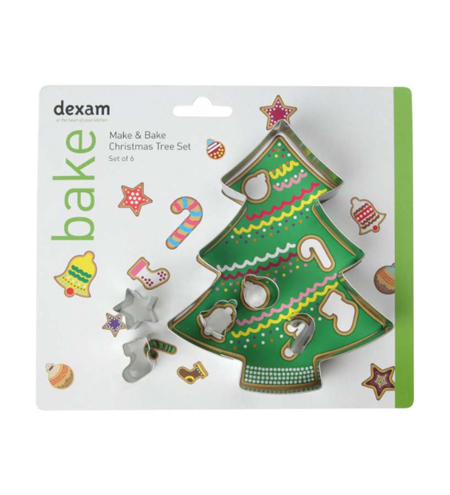 Dexam Make & Bake Christmas Tree Cookie Cutter Kit Set of 6