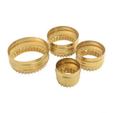 Brass Round Fluted Cookie Cutters 4 Piece Set