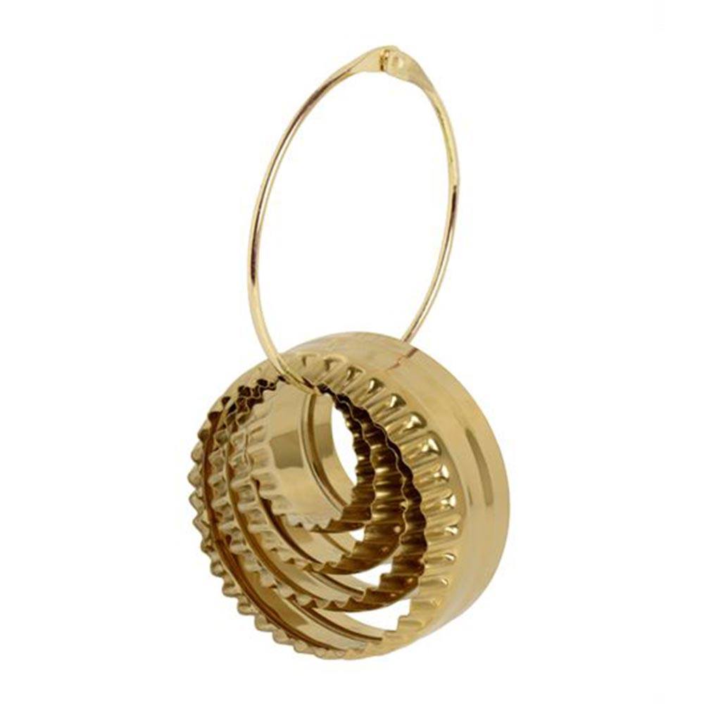 Brass Round Fluted Cookie Cutters 4 Piece Set