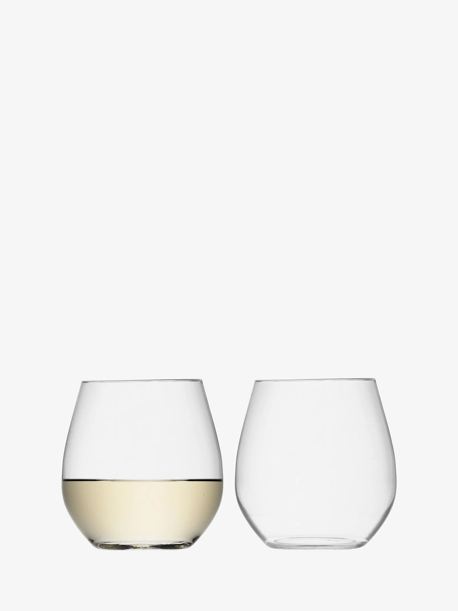 LSA Stemless White Wine Glasses 370ml Set of 2