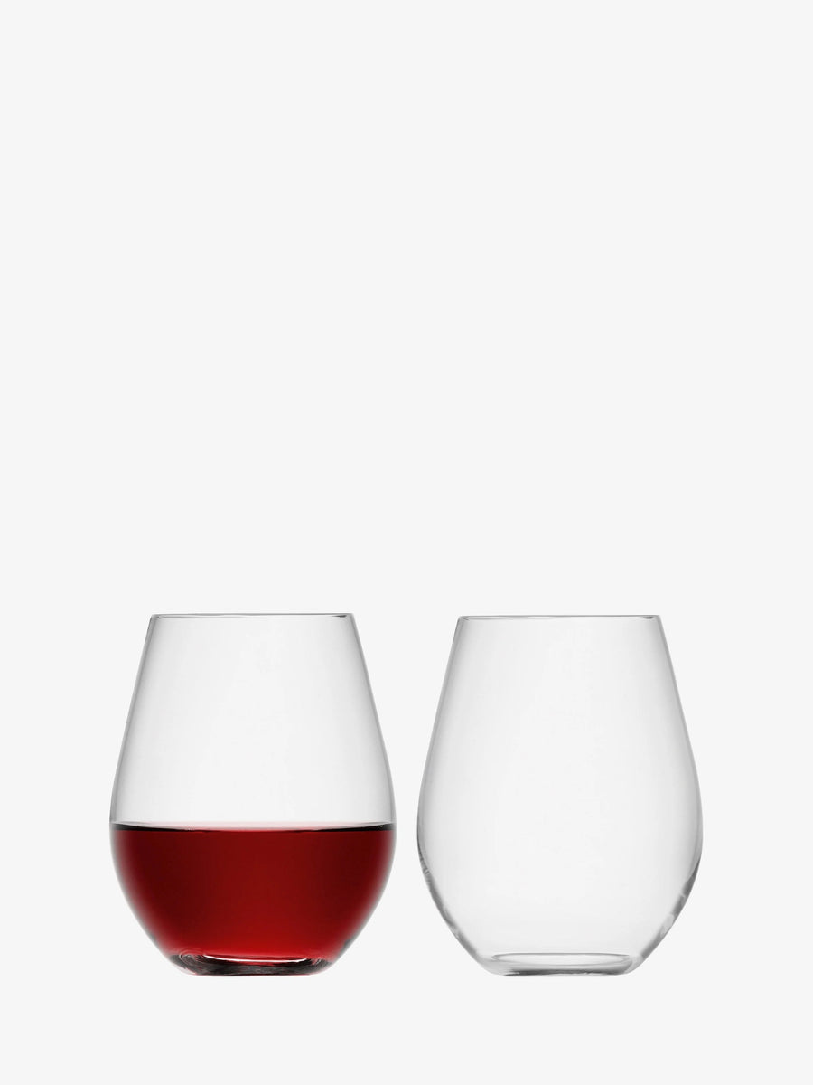 LSA Stemless Red Wine Glasses Set of 2