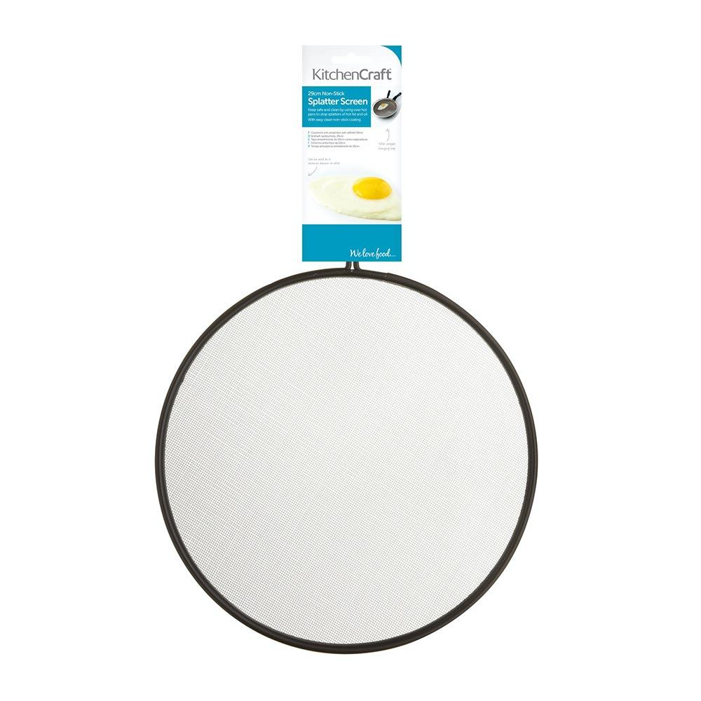 KitchenCraft Black Wire 29cm Non-Stick Splatter Screen