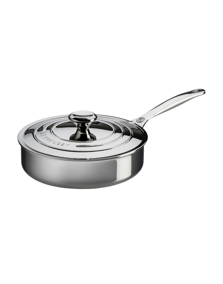 Le Creuset Signature Stainless Steel Saute Pan with Lid 24cm