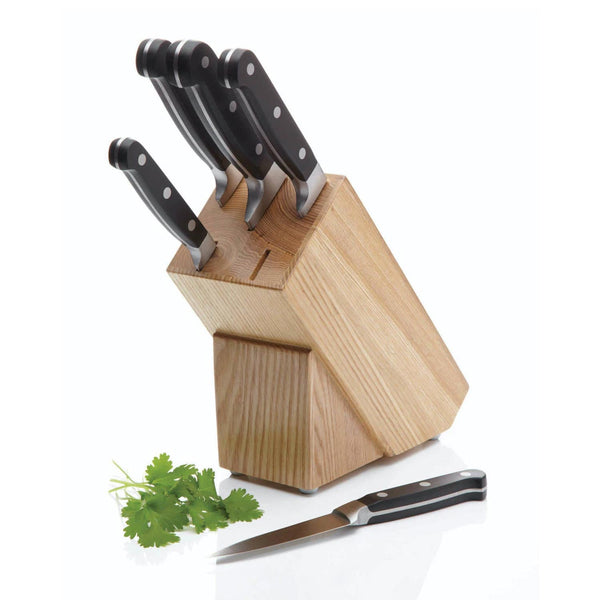 Juego de cuchillos de 5 piezas MasterClass Halo con bloque de almacenamiento de madera de roble