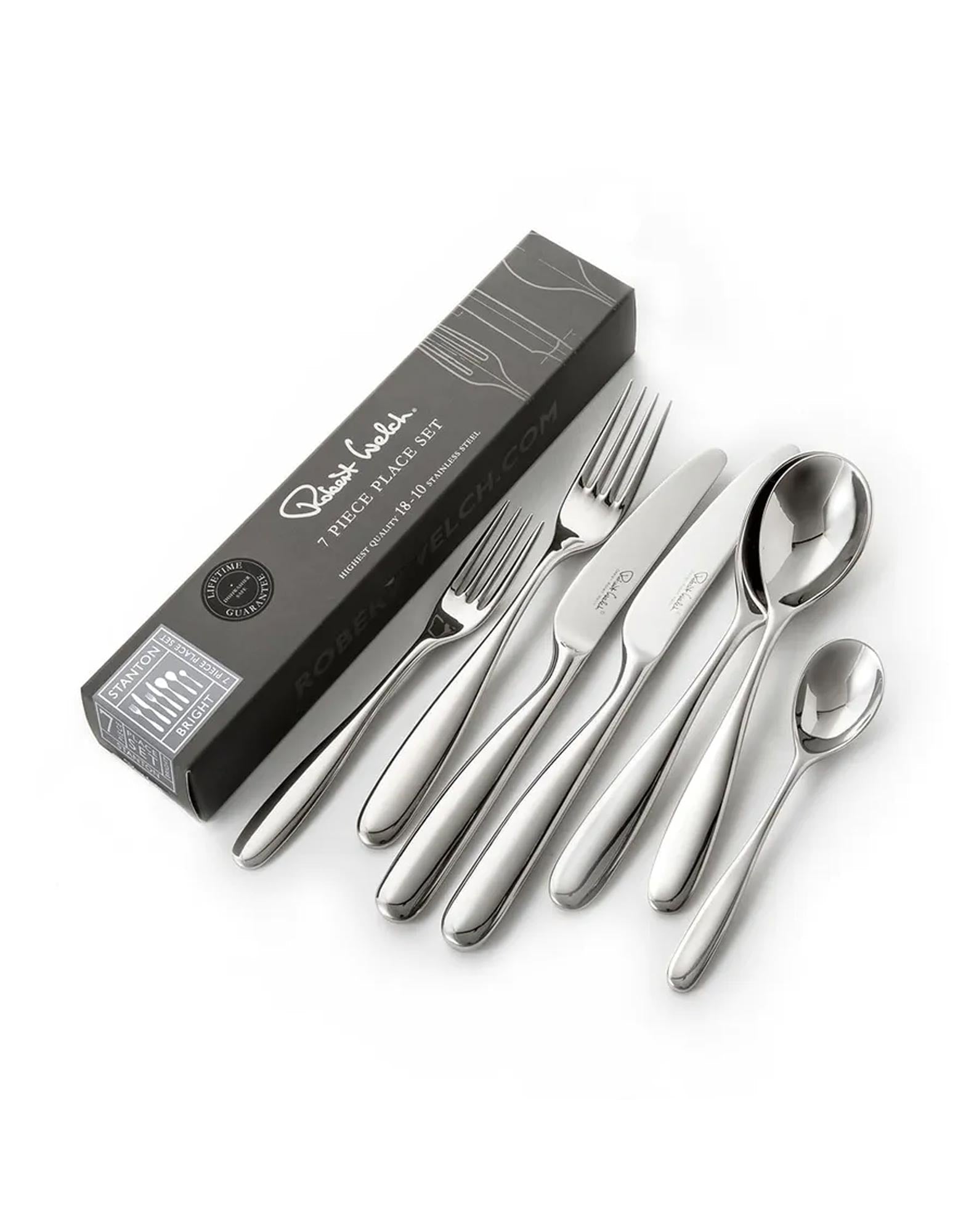 Robert Welch Stanton Bright 7 Piece Place Setting (Plus 1 Free Steak Knife)