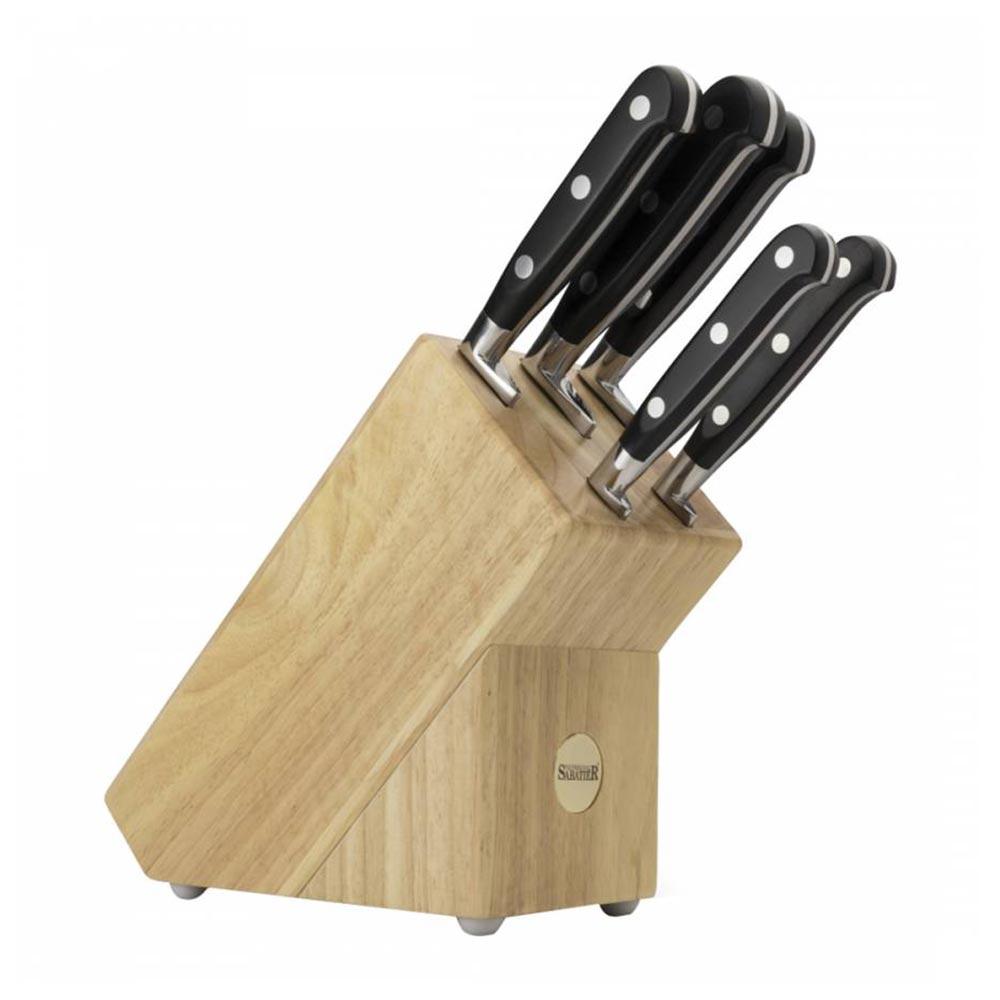 Sabatier Professional 5 Piece Oak Knife Block Set