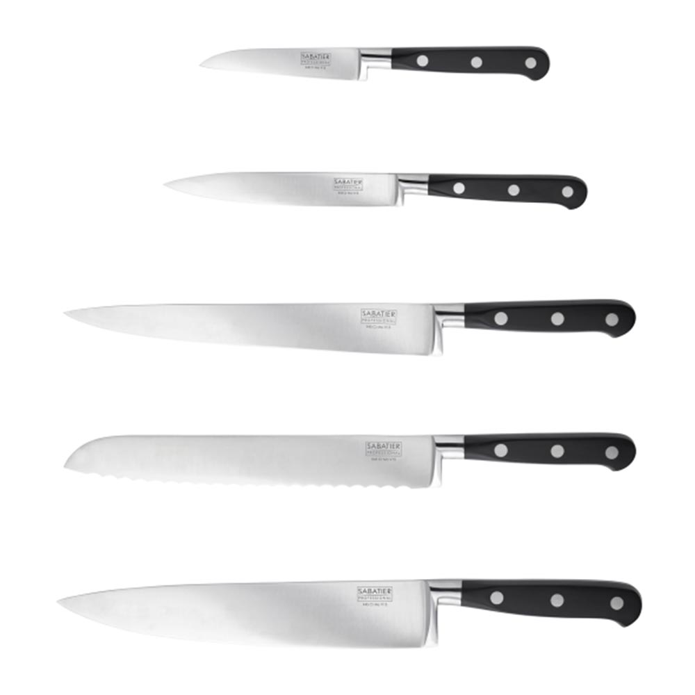 Sabatier Professional 5 Piece Oak Knife Block Set