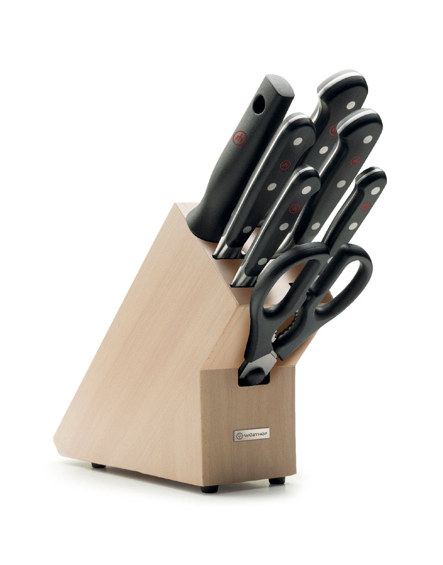 Wusthof Classic 7 Piece Beech Knife Block Set with Carving Knife